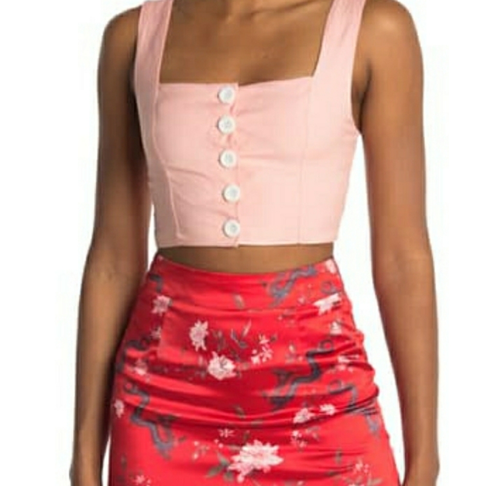 Charlie Hoilday Elle Linen Crop Top